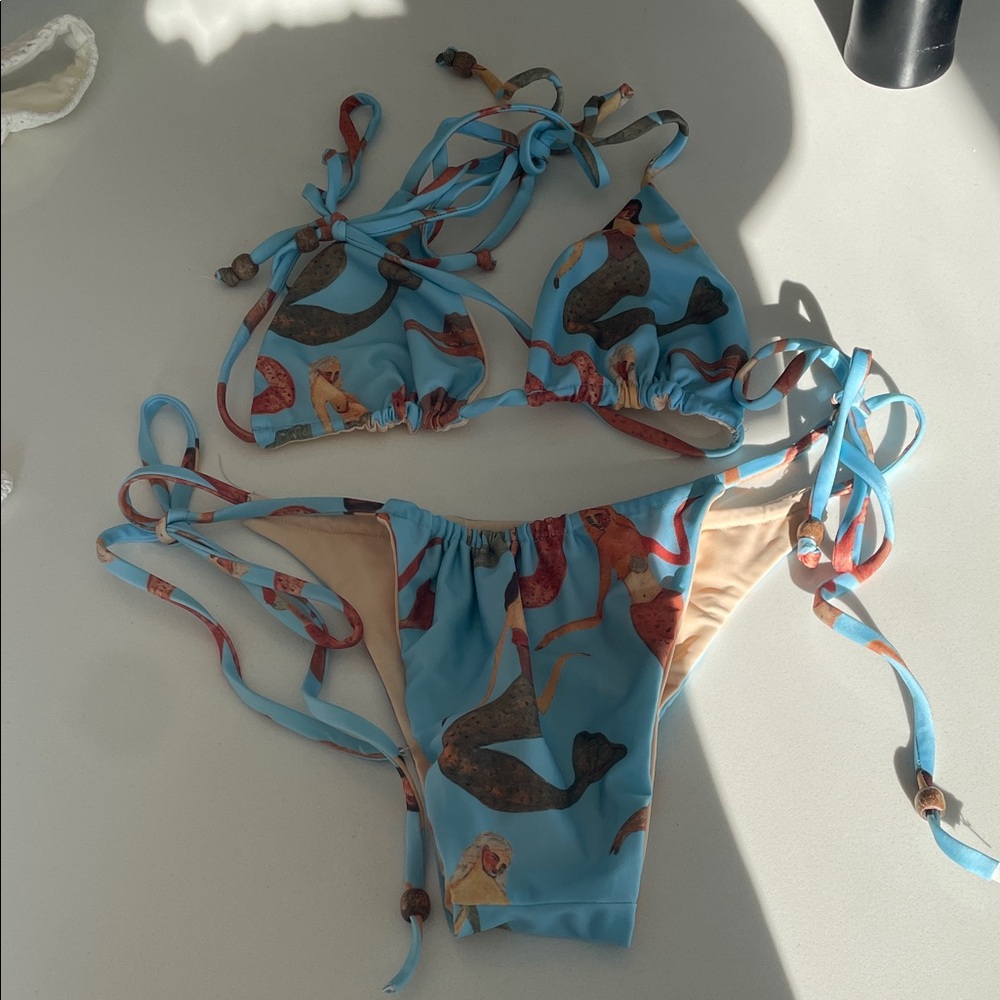 Mermaid Print Bikini Set by Cleonie-One size